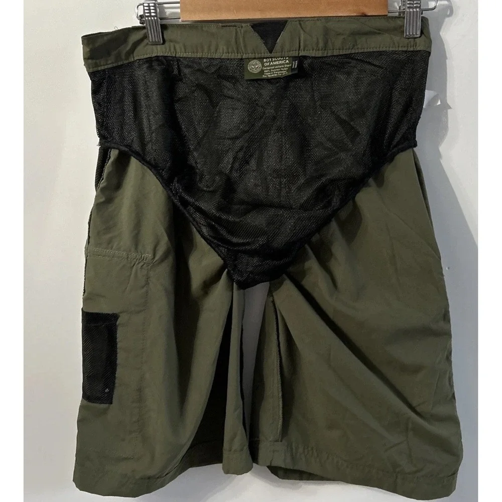 Mens Boy Scouts Mesh Lined Swim Cargo Shorts Sz Small Waterproof Pouch